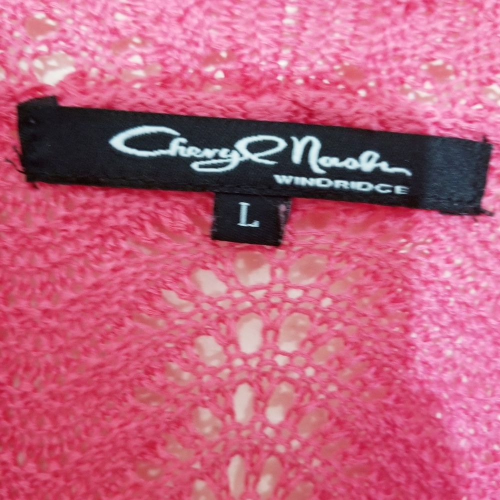 Open knit cardigan, perfect for layering, watermelon pink color - Picture 10 of 14